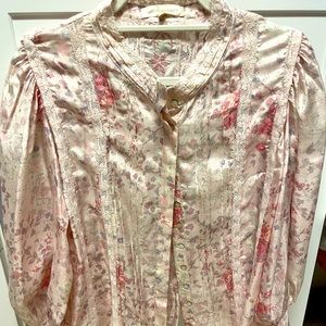 Amazing floral silk blouse. Loveshackfancy!